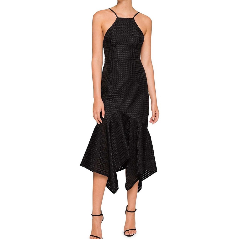 Shona Joy Lace Up Cocktail Dress black
